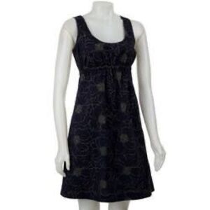 Essentials by A.B.S. Women's gold Embroidered Sleeveless navy Dress NWT size 4